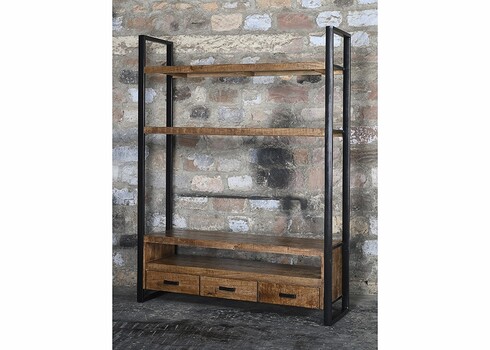 Tv-alus NAIROBI naturaalne puit / must, 150x45xH200 cm