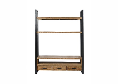 Tv-alus NAIROBI naturaalne puit / must, 150x45xH200 cm