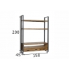 Tv-alus NAIROBI naturaalne puit / must, 150x45xH200 cm