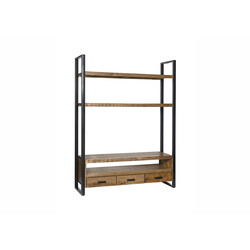 Tv-alus NAIROBI naturaalne puit / must, 150x45xH200 cm