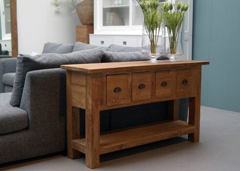 Konsoollaud EVOY naturaalne puit, 140x40xH78 cm