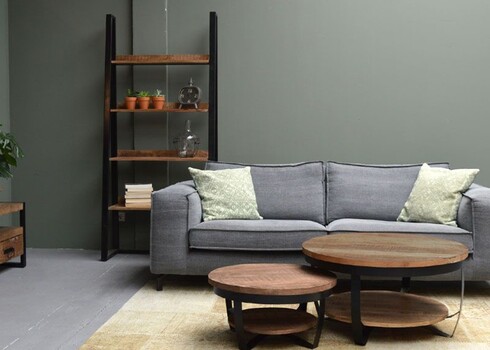 Diivanilaud MARK naturaalne puit / must, 65x65xH33 cm