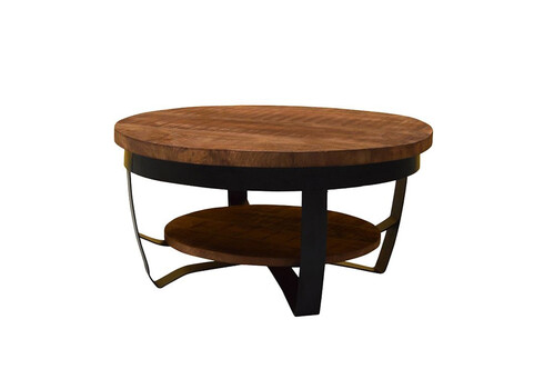 Diivanilaud MARK naturaalne puit / must, 65x65xH33 cm