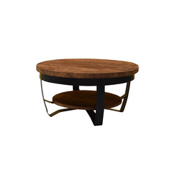Diivanilaud MARK naturaalne puit / must, 65x65xH33 cm