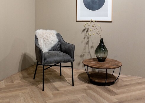 Diivanilaud EVAN naturaalne puit / must, 65x65xH34 cm