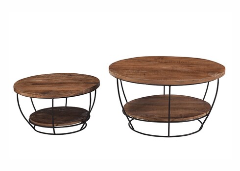 Diivanilaud EVAN naturaalne puit / must, 65x65xH34 cm