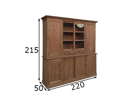 Puhvetkapp ATTO naturaalne, 220x50xH215 cm