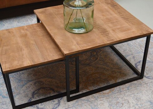 Diivanilaudade komplekt CHESS naturaalne / must, 2 tk