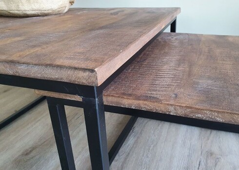 Diivanilaudade komplekt CHESS naturaalne / must, 2 tk