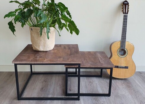 Diivanilaudade komplekt CHESS naturaalne / must, 2 tk