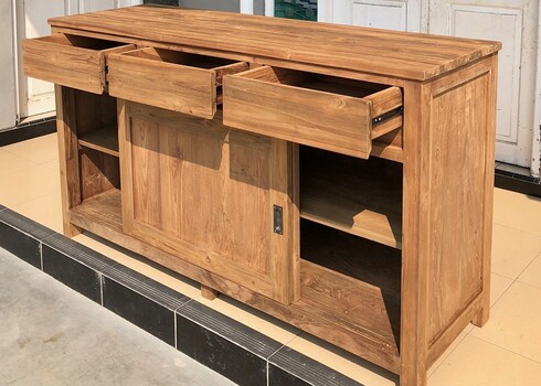 Kummut RONAN naturaalne puit, 160x50xH90 cm