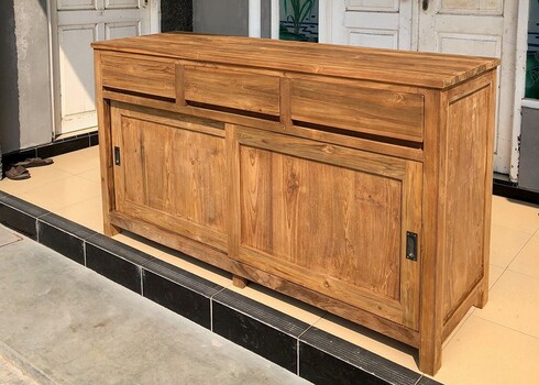 Kummut RONAN naturaalne puit, 160x50xH90 cm