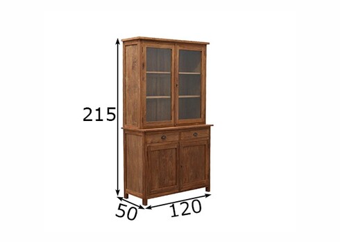 Kapp DAISY naturaalne puit, 120x50xH215 cm