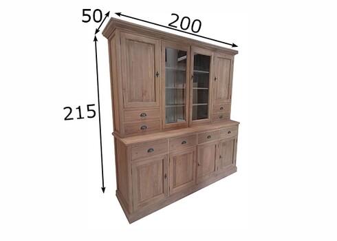 Puhvetkapp MEMPHIS naturaalne puit, 200x50xH215 cm