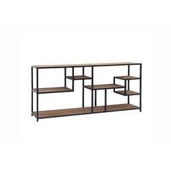 Riiul FLOW naturaalne puit / must, 160x40xH75 cm