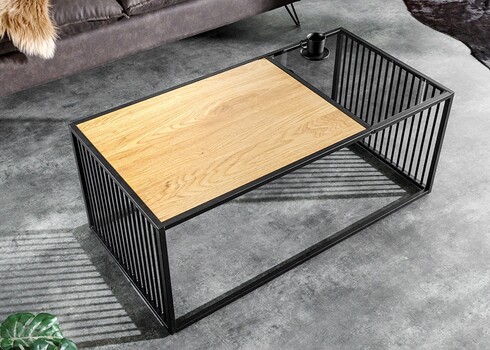 Diivanilaud ARCHITECTURE metsik tamm / must, 100x50xH40 cm