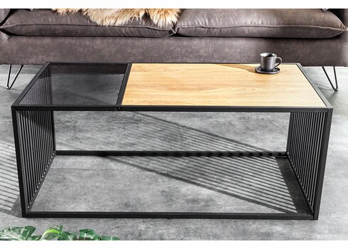 Diivanilaud ARCHITECTURE metsik tamm / must, 100x50xH40 cm