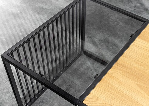 Diivanilaud ARCHITECTURE metsik tamm / must, 100x50xH40 cm