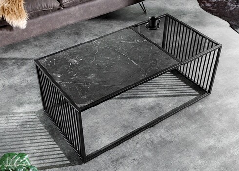 Diivanilaud ARCHITECTURE must marmor / must, 100x50xH40 cm