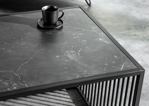 Diivanilaud ARCHITECTURE must marmor / must, 100x50xH40 cm