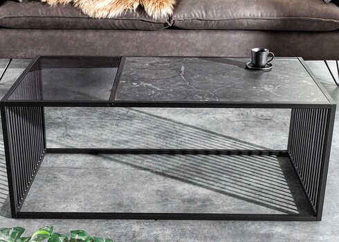 Diivanilaud ARCHITECTURE must marmor / must, 100x50xH40 cm