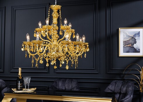 Rippvalgusti CRYSTAL kuldne, 80x80xH75 cm