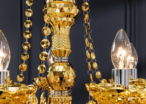 Rippvalgusti CRYSTAL kuldne, 80x80xH75 cm