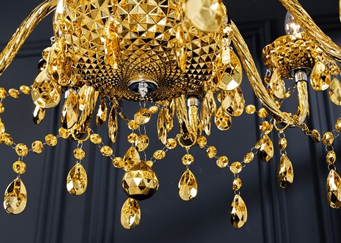 Rippvalgusti CRYSTAL kuldne, 80x80xH75 cm