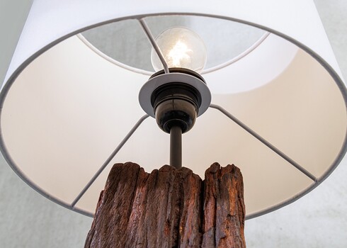 Lauavalgusti ROUSI pruun / valge, 27x27xH58 cm, E27