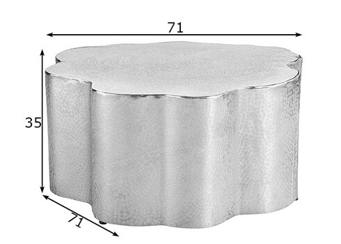 Diivanilaud ORIENT hõbe, 71x71xH35 cm