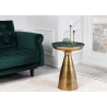 Diivanilaud MARMOR roheline / kuldne, 40x40xH57 cm