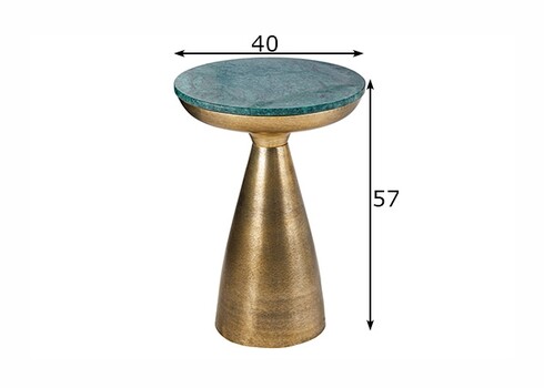 Diivanilaud MARMOR roheline / kuldne, 40x40xH57 cm