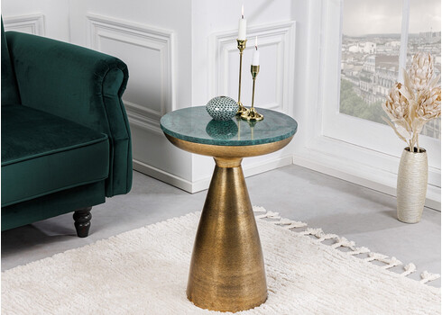 Diivanilaud MARMOR roheline / kuldne, 30x30xH57 cm