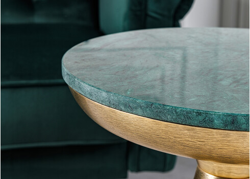 Diivanilaud MARMOR roheline / kuldne, 30x30xH57 cm