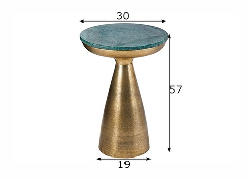 Diivanilaud MARMOR roheline / kuldne, 30x30xH57 cm