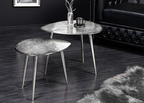 Diivanilaudade komplekt ELEMENTS hõbe, 2 tk