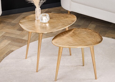 Diivanilaudade komplekt ELEMENTS kuldne, 2 tk