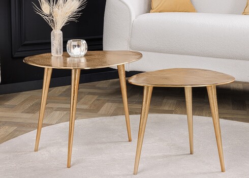 Diivanilaudade komplekt ELEMENTS kuldne, 2 tk