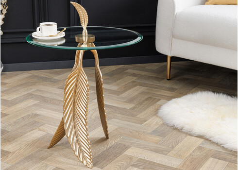 Diivanilaud FEATHER kuldne, 44x44xH65 cm
