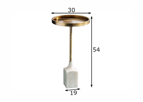 Abilaud TRAYFUL kuldne / valge, 30x30xH54 cm