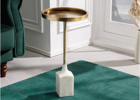 Abilaud TRAYFUL kuldne / valge, 30x30xH54 cm