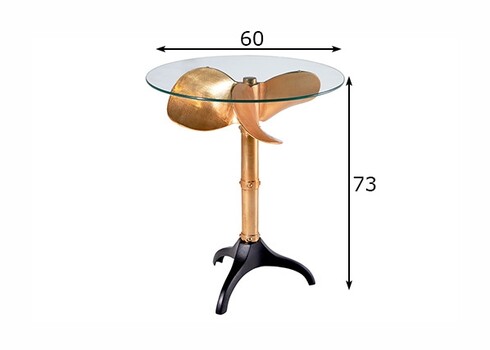 Diivanilaud OCEAN kuldne, 60x60xH73 cm