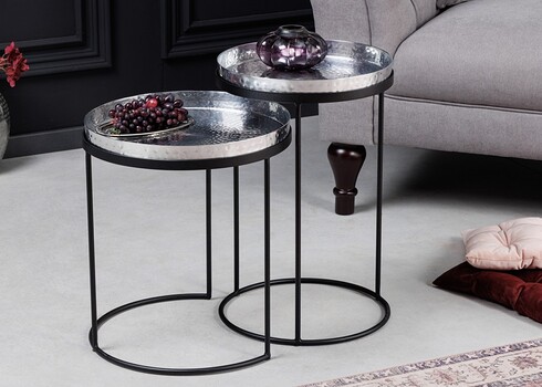 Diivanilaudade komplekt ELEMENTS hõbe, 2 tk