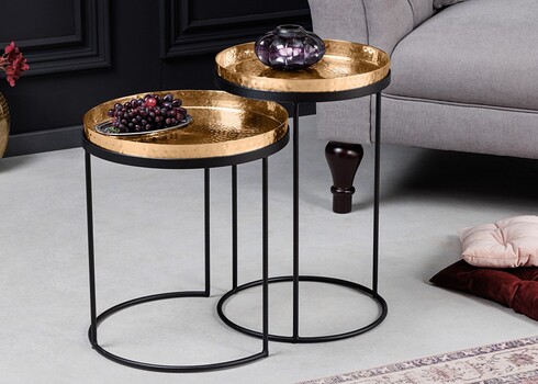 Diivanilaudade komplekt ELEMENTS kuldne, 2 tk