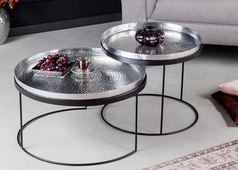 Diivanilaudade komplekt ELEMENTS hõbe, 2 tk