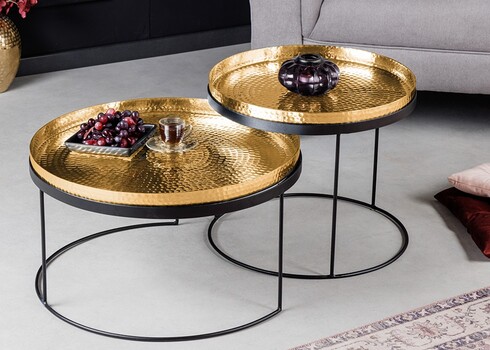 Diivanilaudade komplekt ELEMENTS kuldne, 2 tk