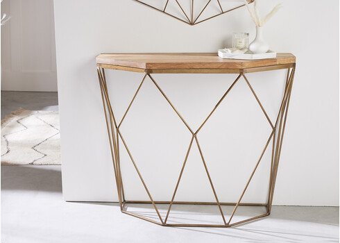 Konsoollaud DIAMOND naturaalne / mango, 90x35xH75 cm