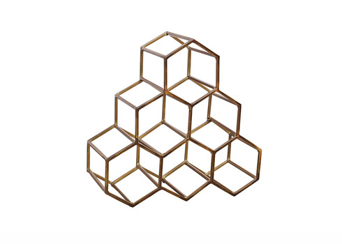 Veiniriiul HONEYCOMB kuldne, 34x14xH33 cm