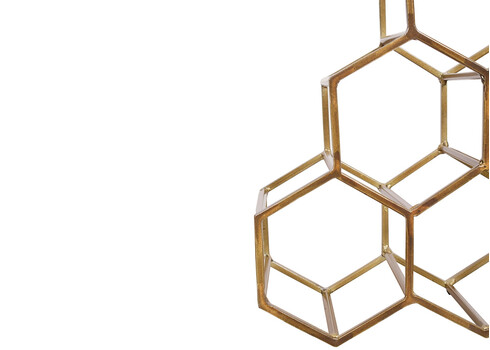 Veiniriiul HONEYCOMB kuldne, 34x14xH33 cm