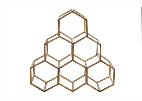 Veiniriiul HONEYCOMB kuldne, 34x14xH33 cm